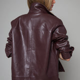Kelsey Faux Leather Bomber Jacket
