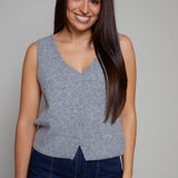 Brooke V Neck Sweater Vest - Heather Grey