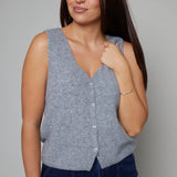 Brooke V Neck Sweater Vest - Heather Grey