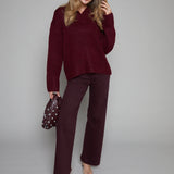 Lana High Rise Wide Leg Jeans - Claret