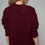 Valentina Chunky V Neck Sweater - Claret