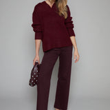 Lana High Rise Wide Leg Jeans - Claret