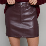Rex Leather High Rise Mini Skirt