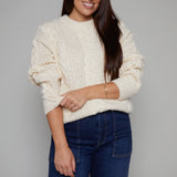 Tatiana Chunky Cable Knit Sweater - Cream