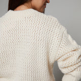 Tatiana Chunky Cable Knit Sweater - Cream