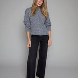 Tatiana Chunky Cable Knit Sweater - Charcoal