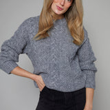 Tatiana Chunky Cable Knit Sweater - Charcoal