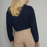 Briar Cropped Knit Sweater - Midnight