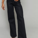 Becca High Rise Ultra Wide Leg Jeans - Coated Noir