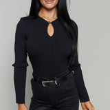 Grayson Ribbed Keyhole Sweater