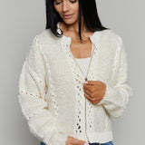 Gwen Zip Up Sweater Jacket - Crystal