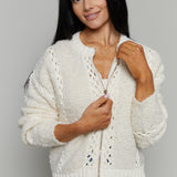 Gwen Zip Up Sweater Jacket - Crystal