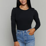 Amy Baby Rib Top - Black