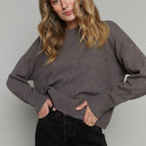Jonah Relaxed Knit Sweater - Burnt Ash Heather