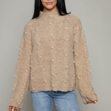 Iris Pearl Embellished Cable Knit Sweater