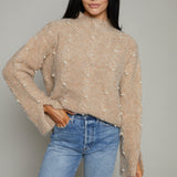 Iris Pearl Embellished Cable Knit Sweater