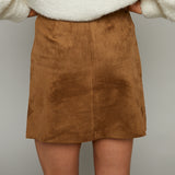 Erica Faux Suede Mini Skirt - Coconut