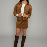 Erica Faux Suede Mini Skirt - Coconut