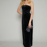 Sasha Velvet Strapless Slip Dress