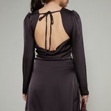 Halsey Open Back Satin Mini Dress