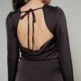 Halsey Open Back Satin Mini Dress