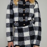 Finn Sweater Knit Plaid Skirt