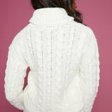 Alaina Cable Knit Turtleneck - Sea Salt