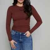 Destiny Lightweight Rib Knit Top - Terra