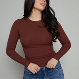 Destiny Lightweight Rib Knit Top - Terra