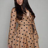 Fallon Polka Dot Mini Wrap Dress