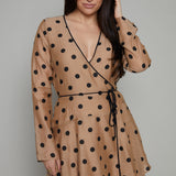 Fallon Polka Dot Mini Wrap Dress