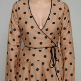 Fallon Polka Dot Mini Wrap Dress