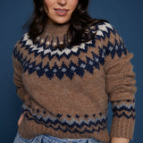 Nova Fair Isle Crew Neck Sweater - Brown