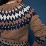 Nova Fair Isle Crew Neck Sweater - Brown