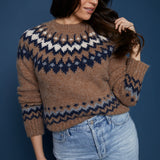 Nova Fair Isle Crew Neck Sweater - Brown