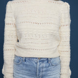 Gracie Open Stitch Padded Shoulder Sweater