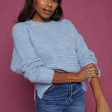 Molly Waffle Knit Raglan Sweater - Soft Mist