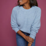 Molly Waffle Knit Raglan Sweater - Soft Mist