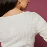 Caroline Square Neck Button Up Sweater