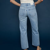 Kirby Mid Rise Bowed Straight Leg Jeans - Athens