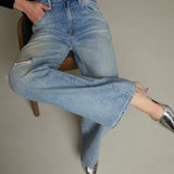 Tianna High Rise Baggy Jeans - Apprentice Distressed