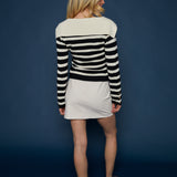 Paige Stripe Sailor Collar Cardigan