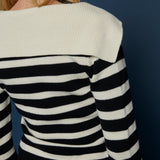 Paige Stripe Sailor Collar Cardigan