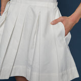 Alix Pleated Mini Skirt - White