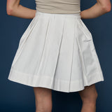 Alix Pleated Mini Skirt - White