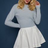 June Shrunken Wool Blend Sweater - Sky Blue