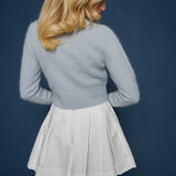 June Shrunken Wool Blend Sweater - Sky Blue