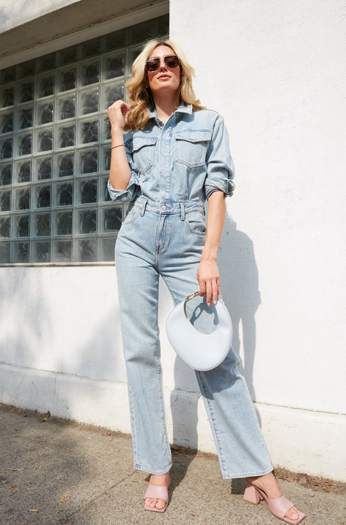 Opal Long Sleeve Denim Jumpsuit