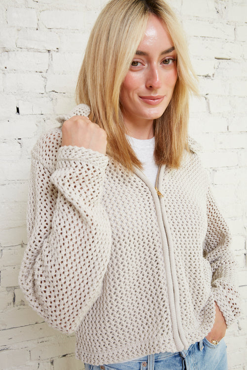 Basia Hooded Knit Zip Up