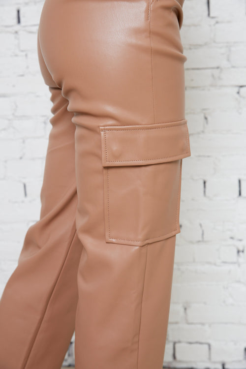 Chloe Faux Leather Cargo Pants